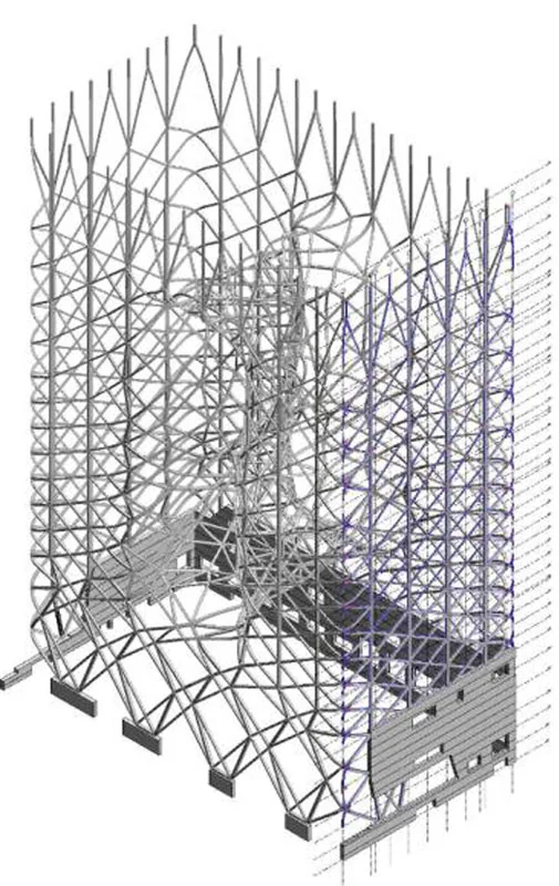 City of Dreams, Macao · Modèle Revit de l’exosquelette et des structures de montage